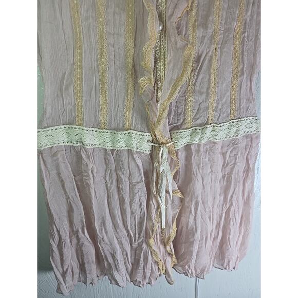 Y2K Pink Lace Babydoll Slip Dress XS Boho Ballet Feminine Coquette Whimsigoth - Picture 2 of 11